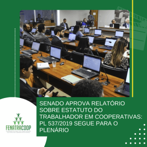 Leia mais sobre o artigo SENADO APROVA RELATÓRIO SOBRE ESTATUTO DO TRABALHADOR EM COOPERATIVAS: PL 537/2019 SEGUE PARA O PLENÁRIO